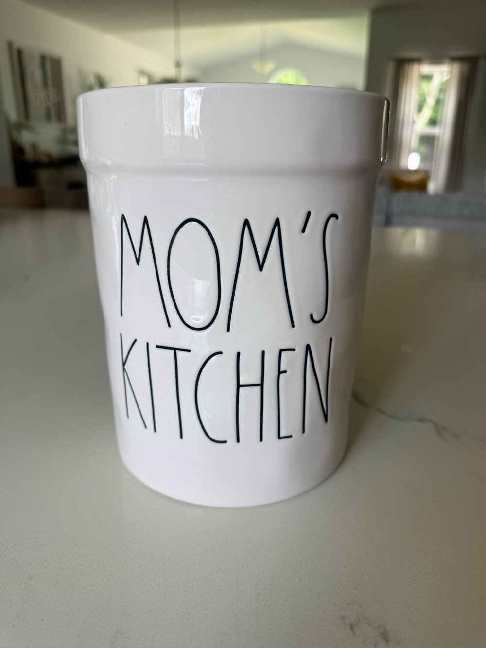 Rae Dunn White Ceramic 'Mom's Kitchen' Utensil Crock